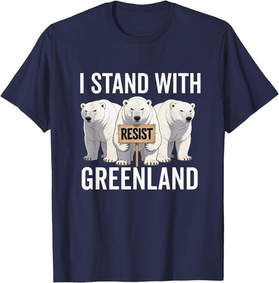 I Stand with Greenland Protest Polar Bear Greenland Denmark T-Shirt