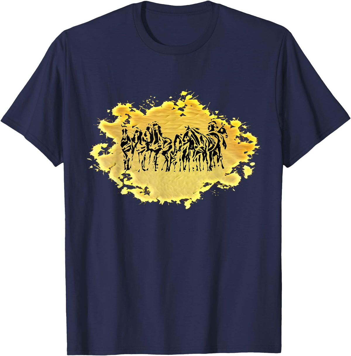 Horses Girls Women Gift Kids - Men Boys Horse Motif T-Shirt - Navy Blue