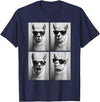 Funny Animal Selfie Booth Tee Cool Llamas Sunglasses Jungle Animal Meme Selfie Booth T-Shirt - Navy Blue