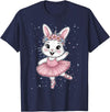 Sweet Dancing Ballerina Bunny Ballet Rabbit Girl Easter Day T-Shirt in Navy Blue