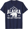 We Love Alaska - T-Shirts & Souvenirs Alaska The Last Frontier EST 1959 Grizzly Bear Mountains T-Shirt - Navy Blue