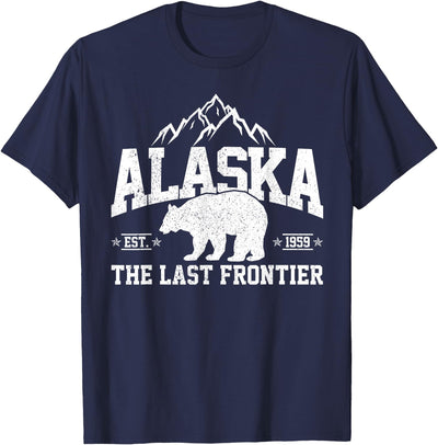 Alaska The Last Frontier EST 1959 Grizzly Bear Mountains T-Shirt