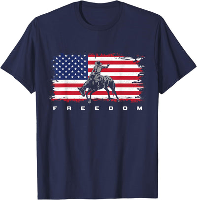 Rodeo Apparel American Flag Horse Riding Apparel - Rodeo Women Kids Men T-Shirt