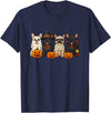 Ghost Bulldog Halloween French Mummy Dog Lover French Bulldog Ghost Witch Pumpkins Halloween Dog Costume T-Shirt - Navy Blue