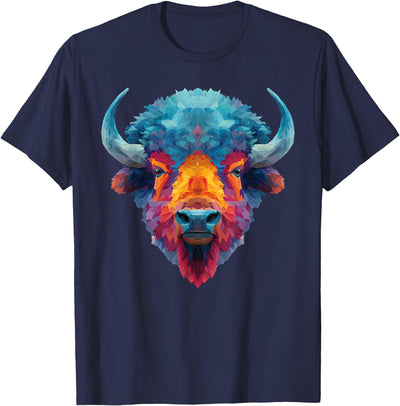 Cow Bison Buffalo Colorful Art T-Shirt