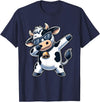 Cool Dab Cow Print Idea for Adult and Kids Cute Dabbing Cow Clothes Men Toddler Boys Farm Animal Kids T-Shirt - Navy Blue