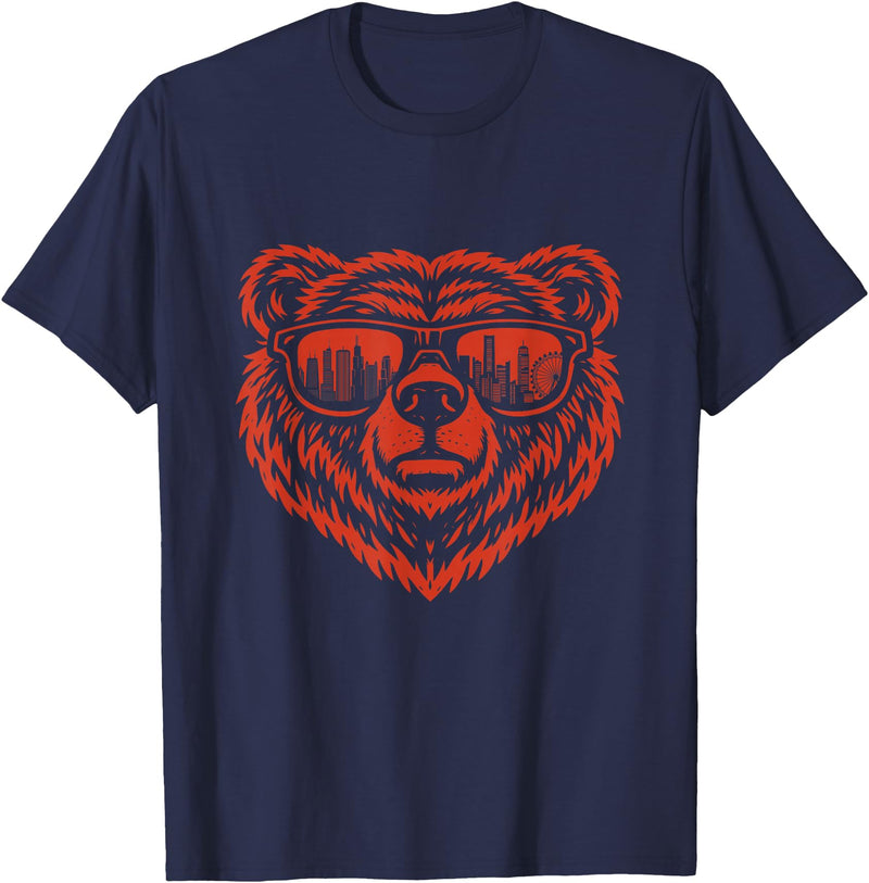 Bear Lover Merch Bear Sunglasses - Bear Lover T-Shirt - Navy Blue