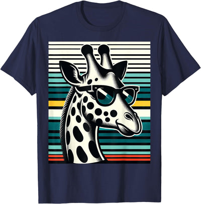 Funny Giraffe Vintage Sunglasses African Animal Lover T-Shirt
