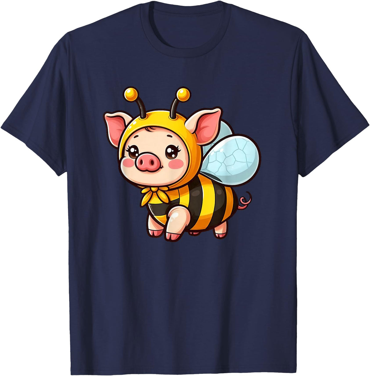 Funny Mini Pig Gifts Mini Pig Bee Pet Funny Animal T-Shirt - Navy Blue