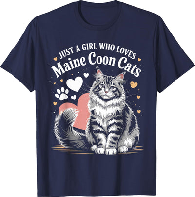 Just a girl who loves Apparel Just a Girl who Loves Maine Coon Cats T-Shirt