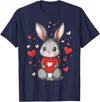 Rabbit Lover Heart Girls Valentine’s Day Women Bunny T-Shirt in Navy Blue