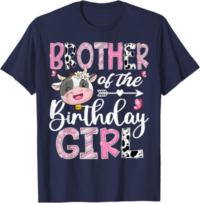 Farm Cow Family Matching Bday Party Brother of the Birthday T-Shirt