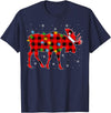 Buffalo Plaid Moose Christmas Gifts Moose Xmas Lighting Buffalo Plaid Moose Christmas Pajama T-Shirt - Navy Blue