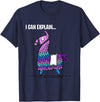 Funny gaming T-Shirts Loot Llama I Can Explain Gaming T-Shirt T-Shirt - Navy Blue