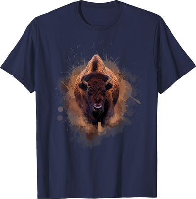 Idea Bison Buffalo Cattle Design Illustration T-Shirt