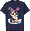 Easter Penguin Lover Egg Eggs Bunny Rabbit Bunnies Funny T-Shirt in Navy Blue