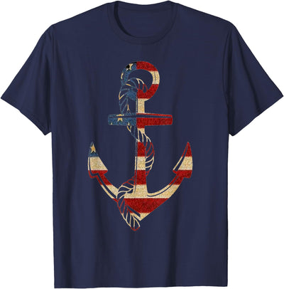 Cow Patriotic Military July Navy Usa T-Shirt