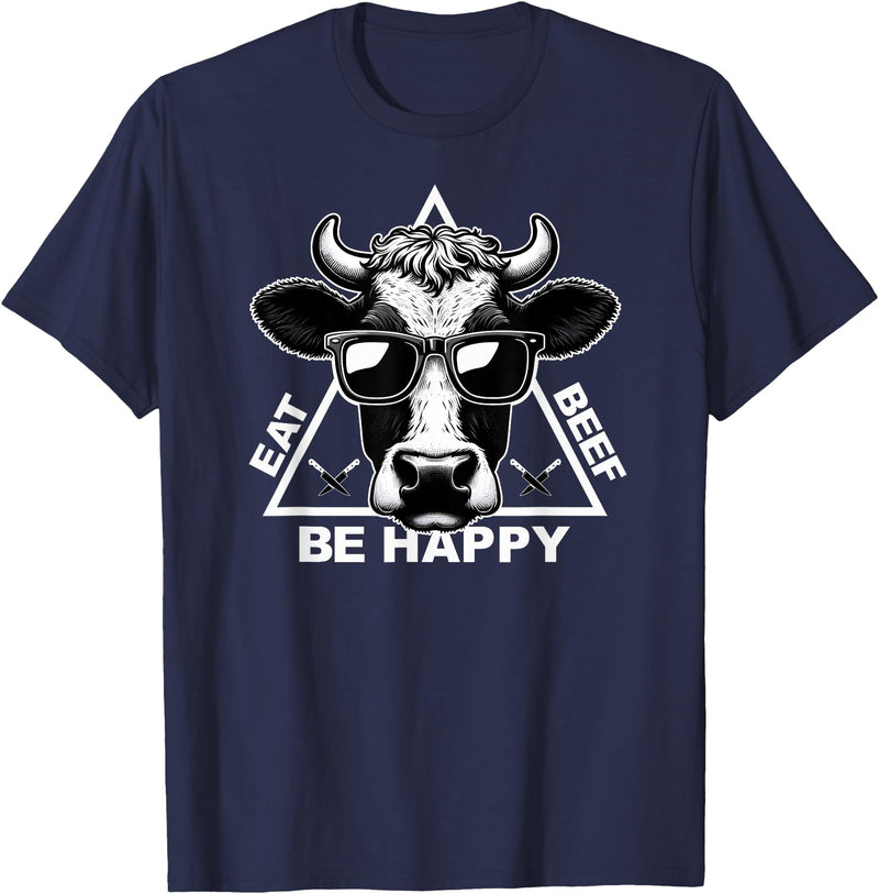 InkfulMerch Meat Lover Carnivore Diet Cow Steak Eat Beef Carnivore T-Shirt - Navy Blue