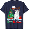 Polar Bear Lover Christmas Gifts T Shirts Polar Bear Wearing Santa Hat Xmas Merry Christmas Polar Bear T-Shirt - Navy Blue
