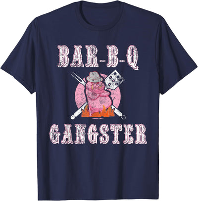 Funny BBQ Gifts for Men- Pork Pig Pit BBQ Gangster T-Shirt