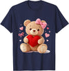 Cute Crochet Valentine Love Art Studio Be My Valentine Cute Crochet Yarn Teddy Bear Love T-Shirt - Navy Blue