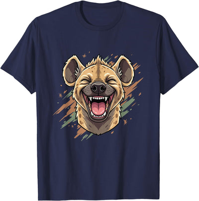 Laughing Hyena Cartoon Wild Safari Animal Hyena Laughing Face Funny Animal Safari Vibes T-Shirt