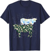 Vintage Animals Designs Vintage Cow T-Shirt - Navy Blue