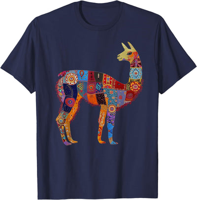 We Love Llamas & Alpacas - Peru Souvenirs Co. Peruvian Llama Alpaca Flowers Colourful Peru Souvenir T-Shirt