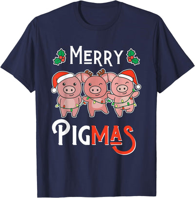 Merry Pigmas Pun Pig Christmas T-Shirt