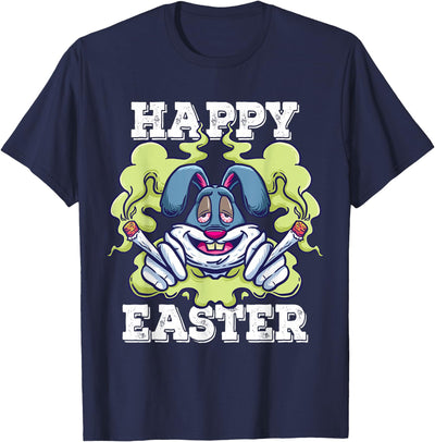 Happy Easter Stoned Rabbit Smoking T-Shirt