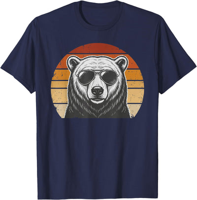 Polar Bear Retro Sunset Animal Lover Vintage Cool Owner T-Shirt