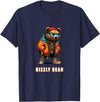 The Rizzly Grizzly Rizzly Bear Cool Grizzly Bear Wearing Sunglasses Rizz Slang T-Shirt - Navy Blue