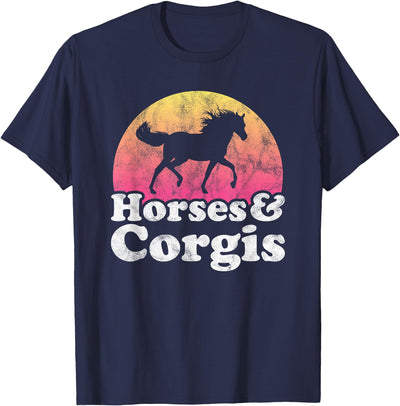Horses and Corgis Apparel Co Horse and Corgi Women or Girls Horses Corgis T-Shirt