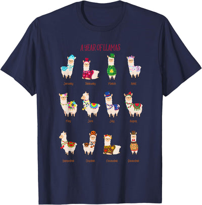 Funny Llamas A Year Of Llamas Funny Llama Alpaca T-Shirt
