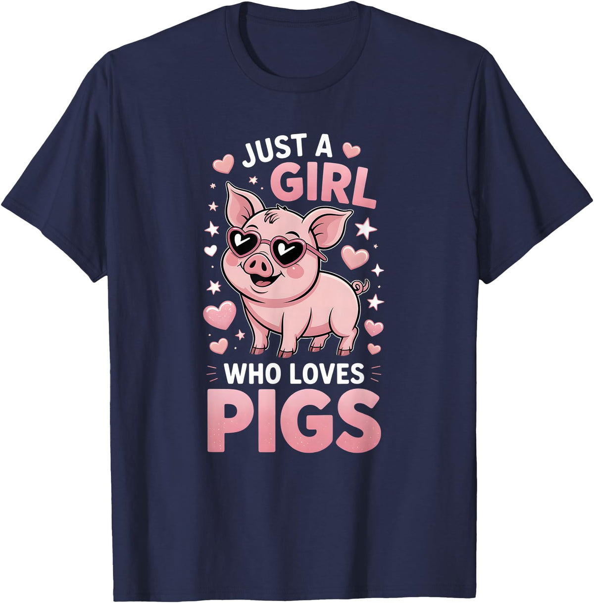 Pig Shirts & Gifts for Girls Girls Pig T-Shirt - Navy Blue