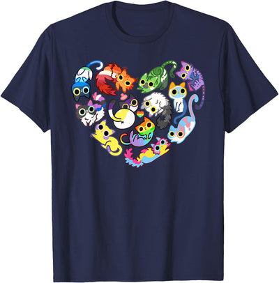 Ally Cat LGBT Lesbian Gay Bisexual Trans Pride Ally Cat Rainbow Heart LGBT Lesbian Gay Bisexual Trans Pride T-Shirt