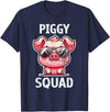 Pig Lovers Apparel and Home Decor Shop Funny Pig Wearing Sunglasses Piggy Squad Farm Farmer T-Shirt - Navy Blue