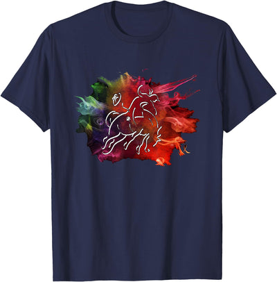 Horse Gifts by The Digital Barn Modern Western Bucking Horse T-Shirt T-Shirt