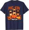 Halloween Pug Puns Pug-Kin Patch Funny Autumn Halloween Pug Pun Cute Puppies T-Shirt - Navy Blue