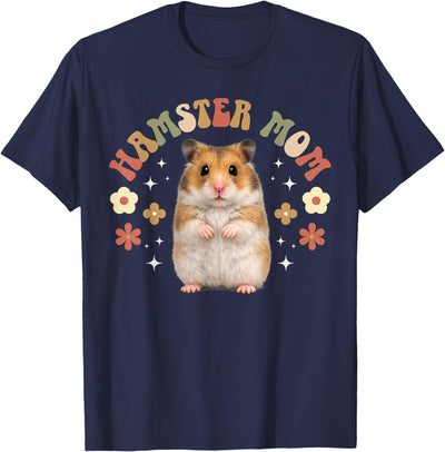 Hamster Mom Groovy Hamster Mama Hamster Owner Hamster Lover T-Shirt