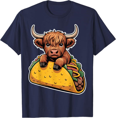 Adorable Taco Lovers Hub Cute Highland Cow Taco T-Shirt