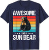 Sun Bears Sun Bear Lovers Shop Awesome like a Sun Bear. Sun Bears Sun Bear T-Shirt - Navy Blue