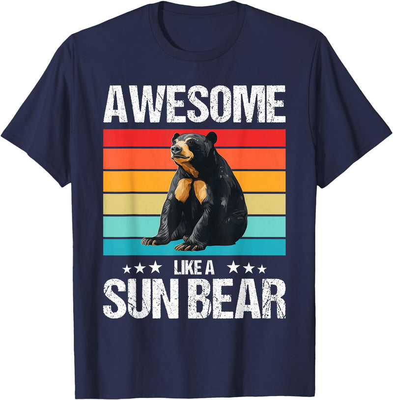 Sun Bears Sun Bear Lovers Shop Awesome like a Sun Bear. Sun Bears Sun Bear T-Shirt - Navy Blue