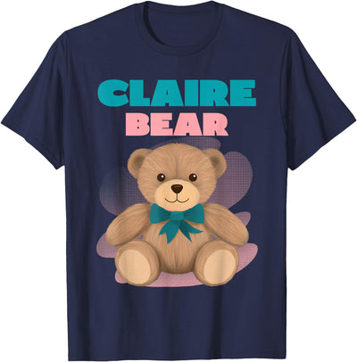 CLAIRE Bear T-Shirt - Women's Black Cartoon Bear T-Shirt - Small - Short Sleeve - Classic Fit - All Seasons