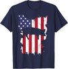Patriodic Fourth Of July Apparel Pig Farm 4th Of July USA Flag US America Vintage T-Shirt - Navy Blue