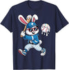 Funny Baseball Drip Rabbit Bunny Easter Men Boys Kids T-Shirt in Navy Blue