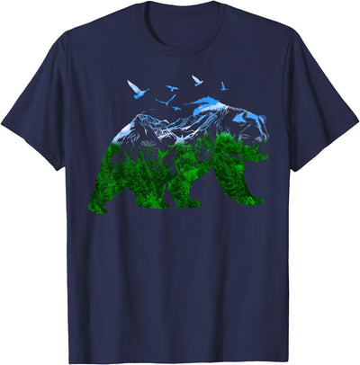 Bear Nature Outdoor Mountains Forest Trees Bear Wildlife T-Shirt