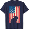 Christmas Patriotic Guinea Pig Animal 4th of July US American Flag Women Kids Men T-Shirt - Navy Blue