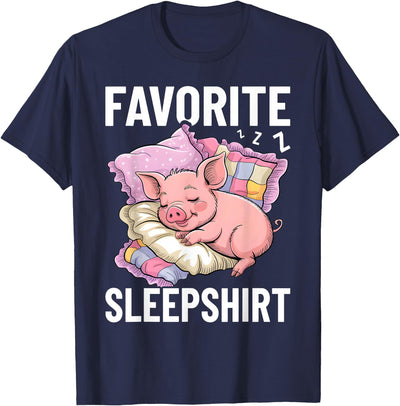 Favorite Sleep, Napping Pig, Piglet & Piggy Pajama T-Shirt