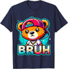 Magical and Funny Teddybear Gifts Hip Hop Teddy Bear Bruh T-Shirt - Navy Blue
